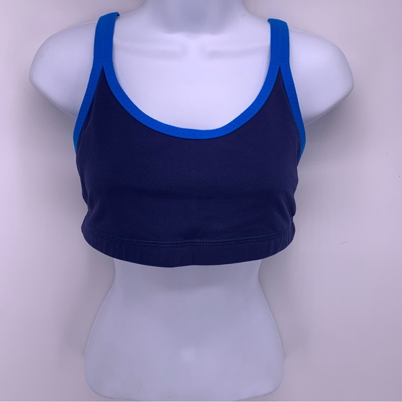 Patagonia Navy Blue Crossed Back Sports Bra Size Large - Picture 1 of 5